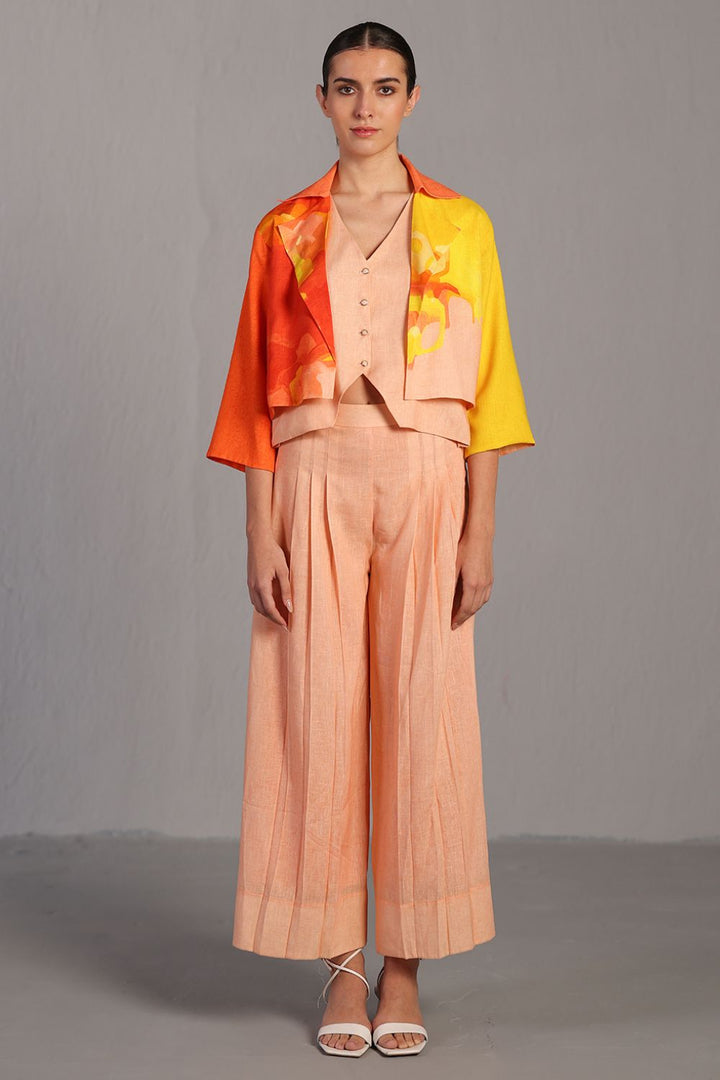 Diffuse bright orange & yellow jacket set