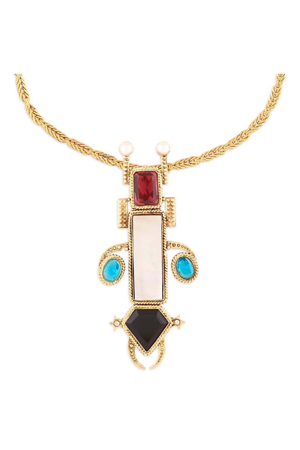 Gold Deco Space Insect Necklace