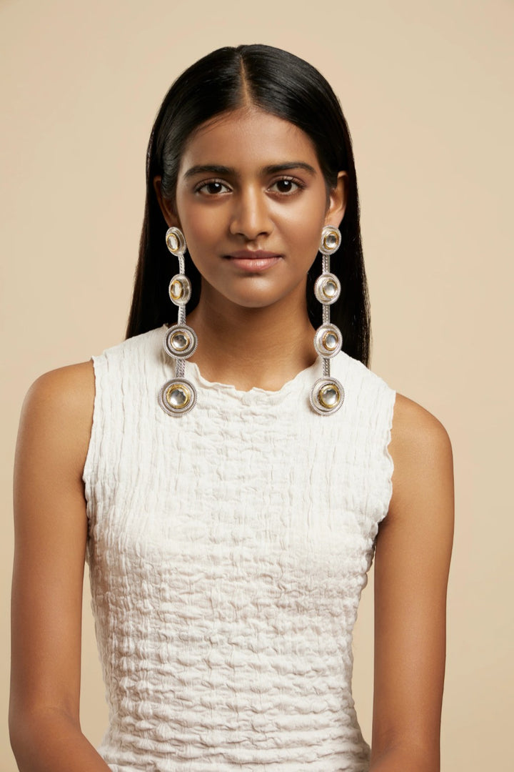 Polki Four Dot Earrings
