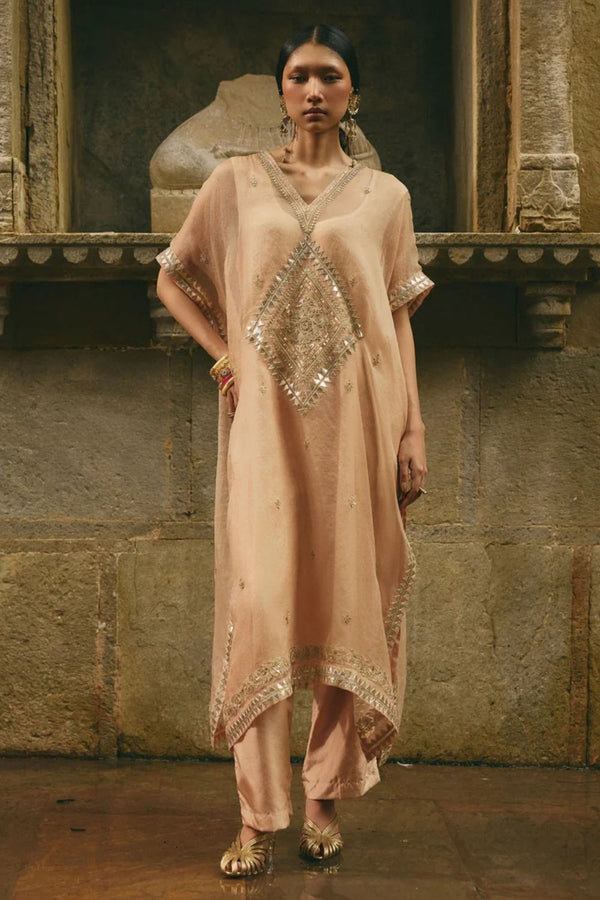 Beige Kaftan Set