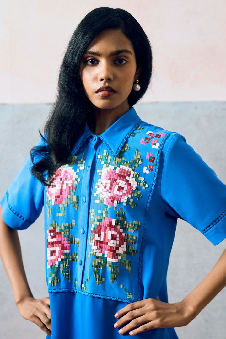 Ponza Shirt Dress Blue