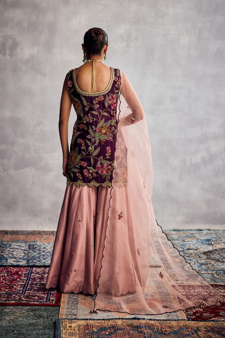 Dark Purple Sharara Set