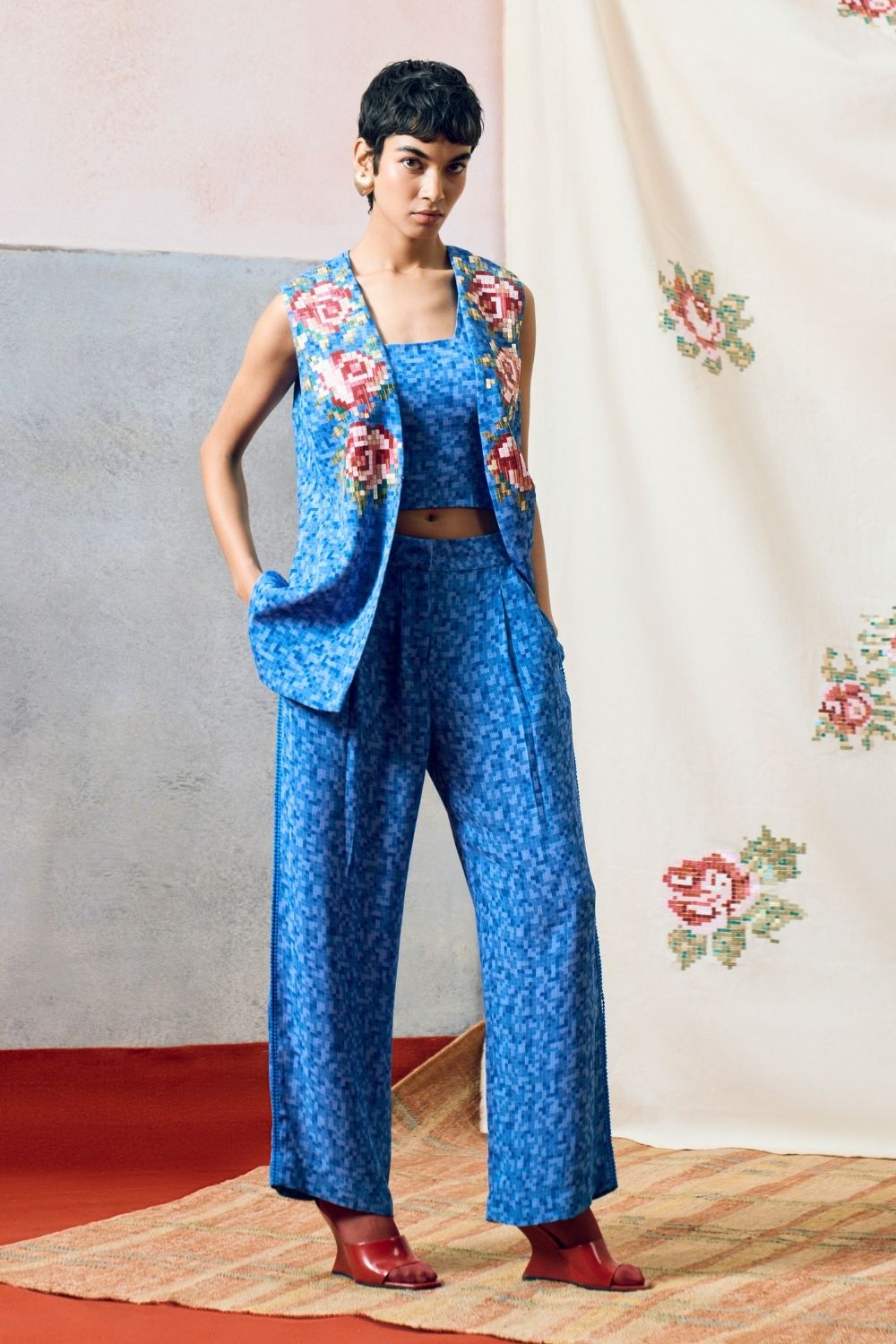 Milos Jacket Set Blue