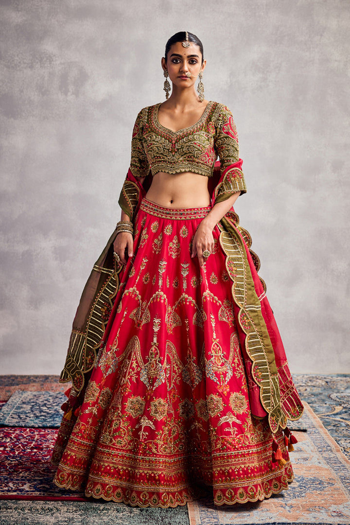 Pure Red Lehenga Set