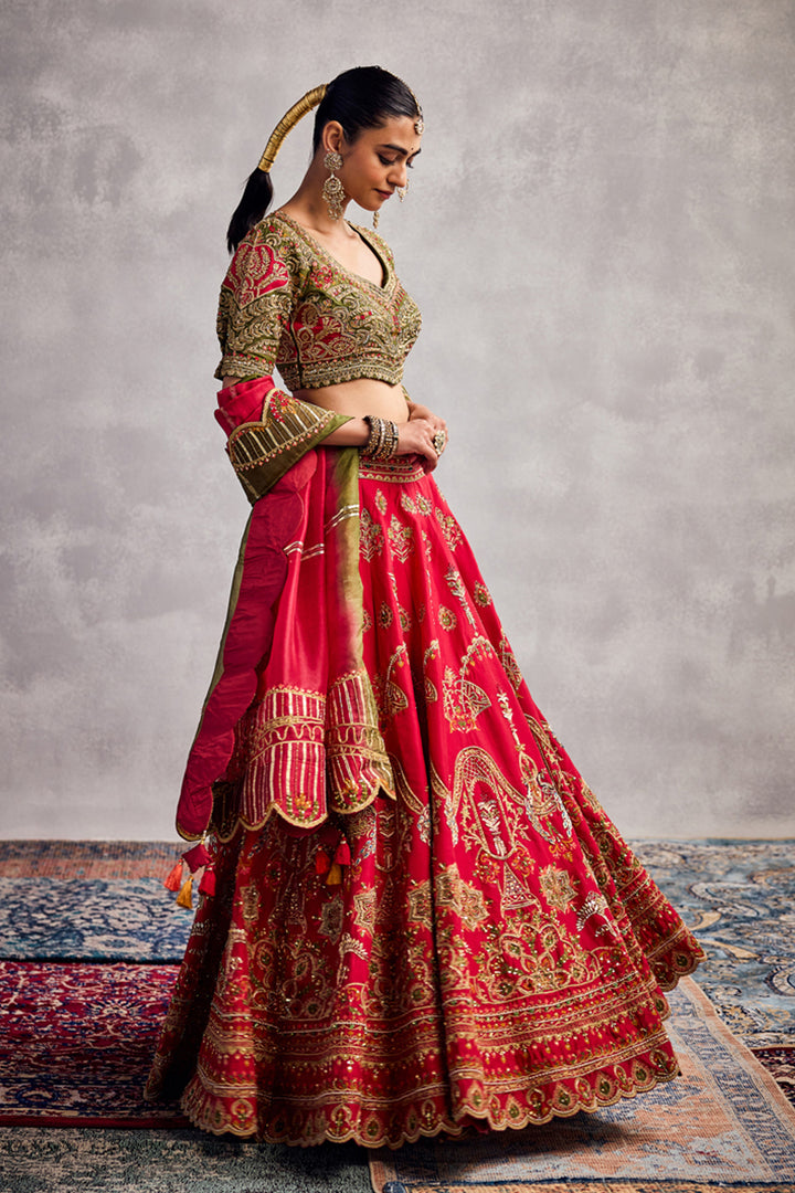 Pure Red Lehenga Set
