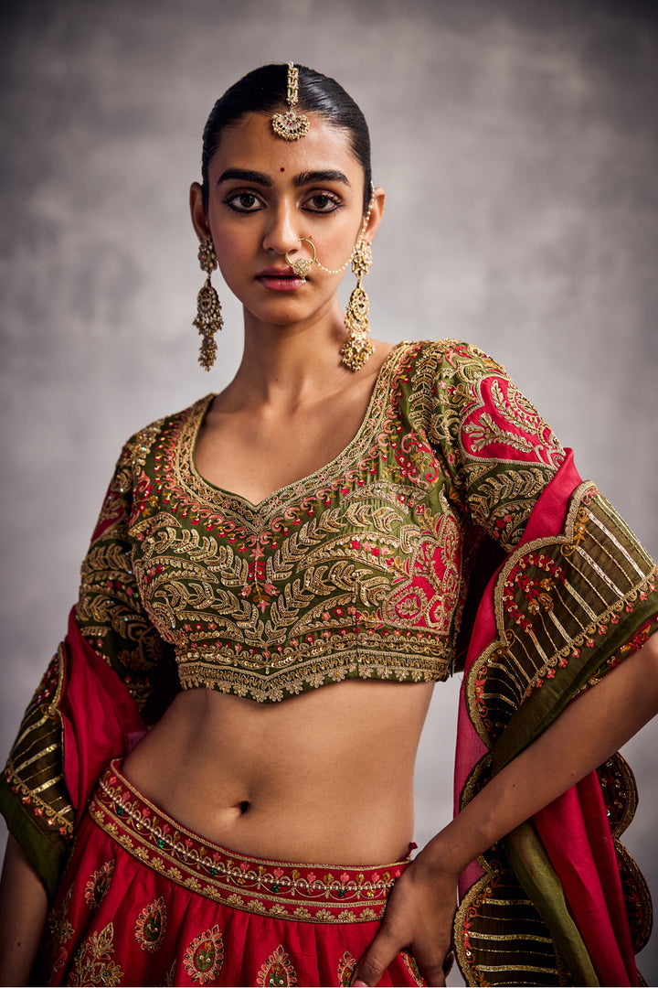 Pure Red Lehenga Set