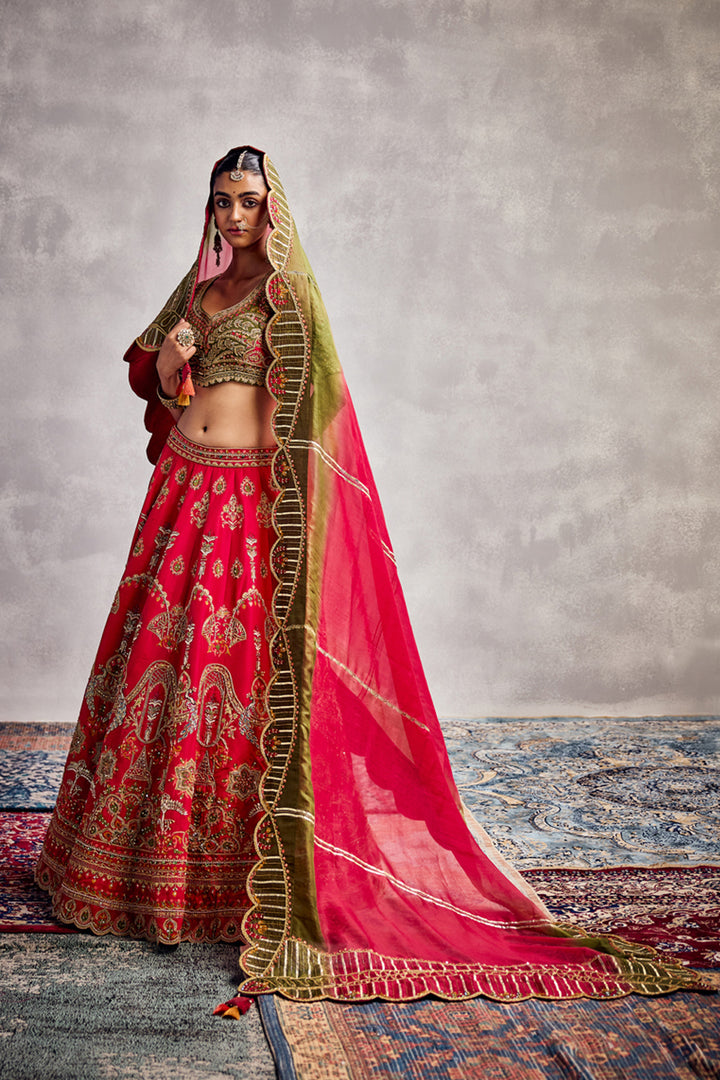 Pure Red Lehenga Set