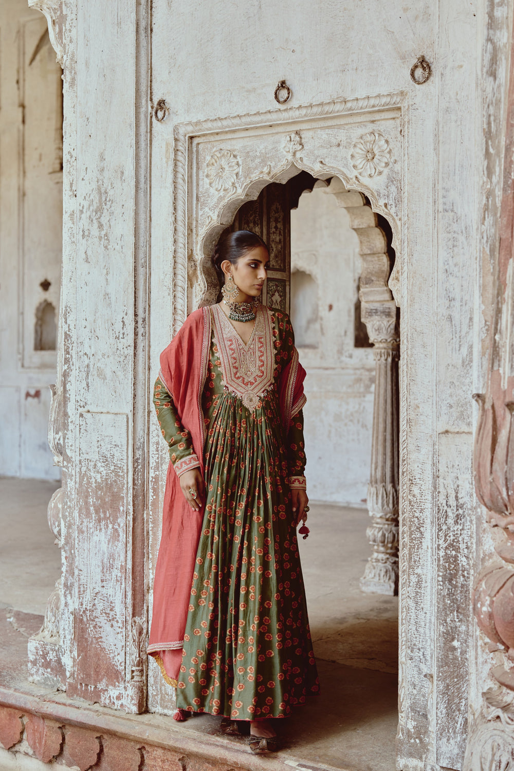 Leher Anarkali Set