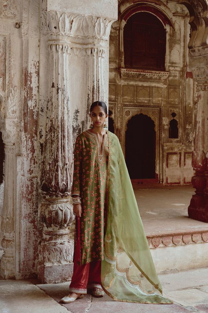 Leher Green Kurta Set