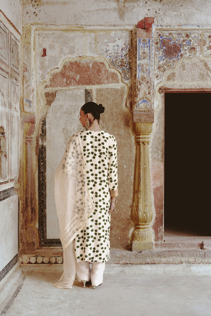 Leher Ivory Straight Kurta