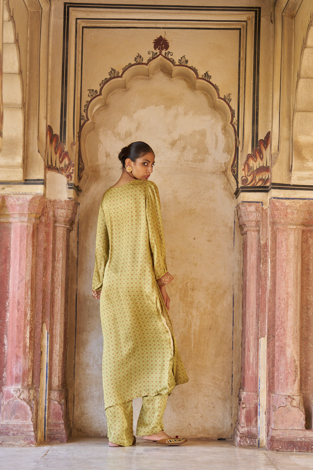 Green Printed Kurta Set