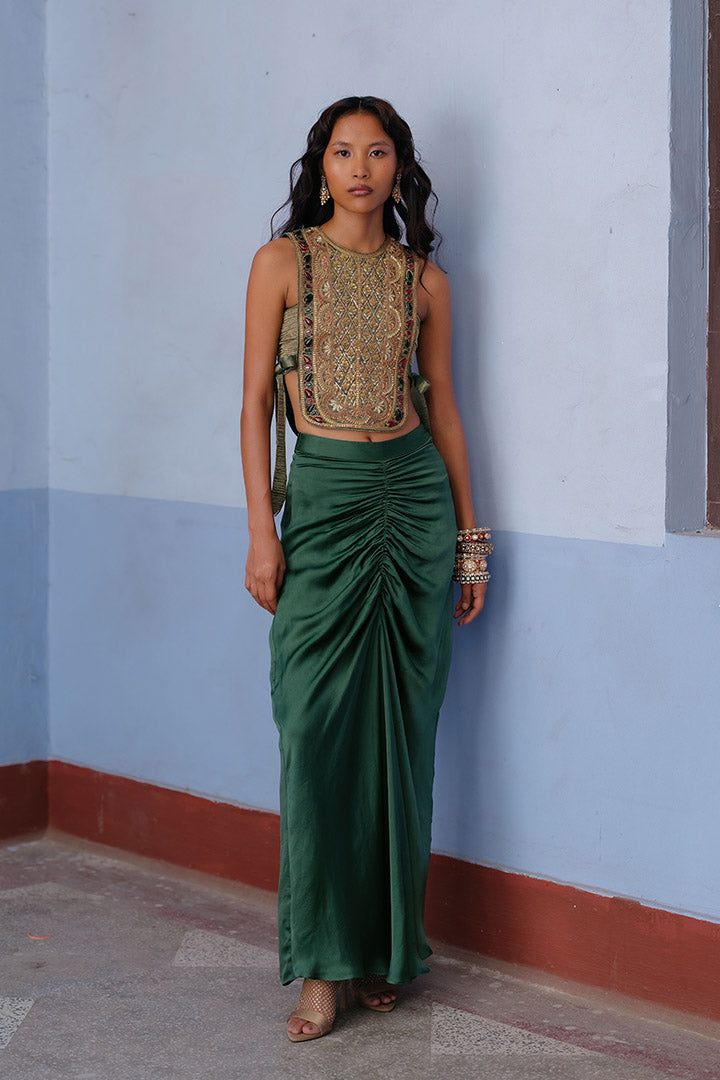 Rajvi Bib Bustier and Skirt Set
