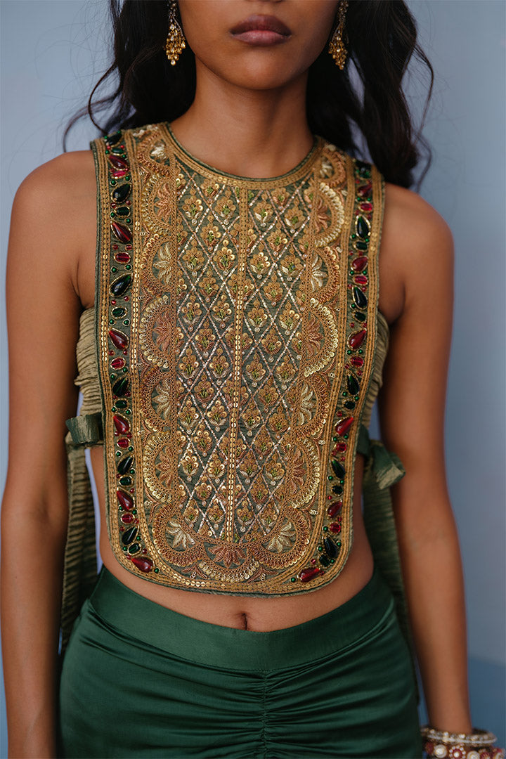 Rajvi Bib Bustier and Skirt Set