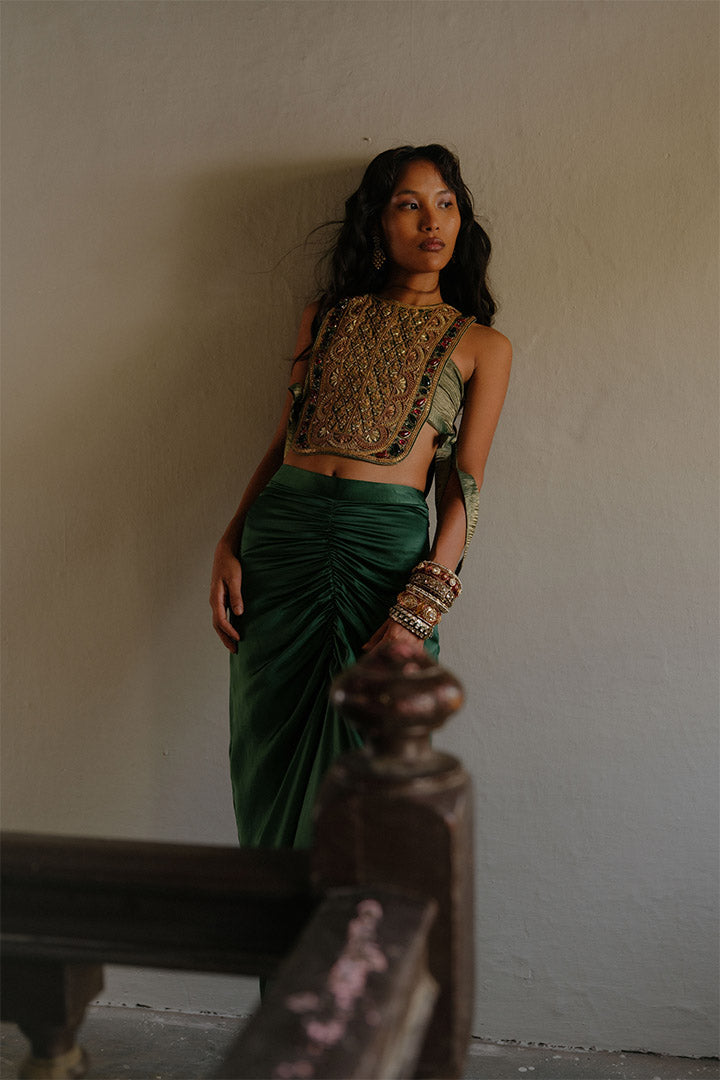 Rajvi Bib Bustier and Skirt Set