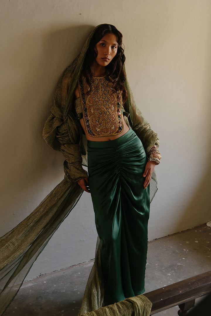 Rajvi Bib Bustier and Skirt Set