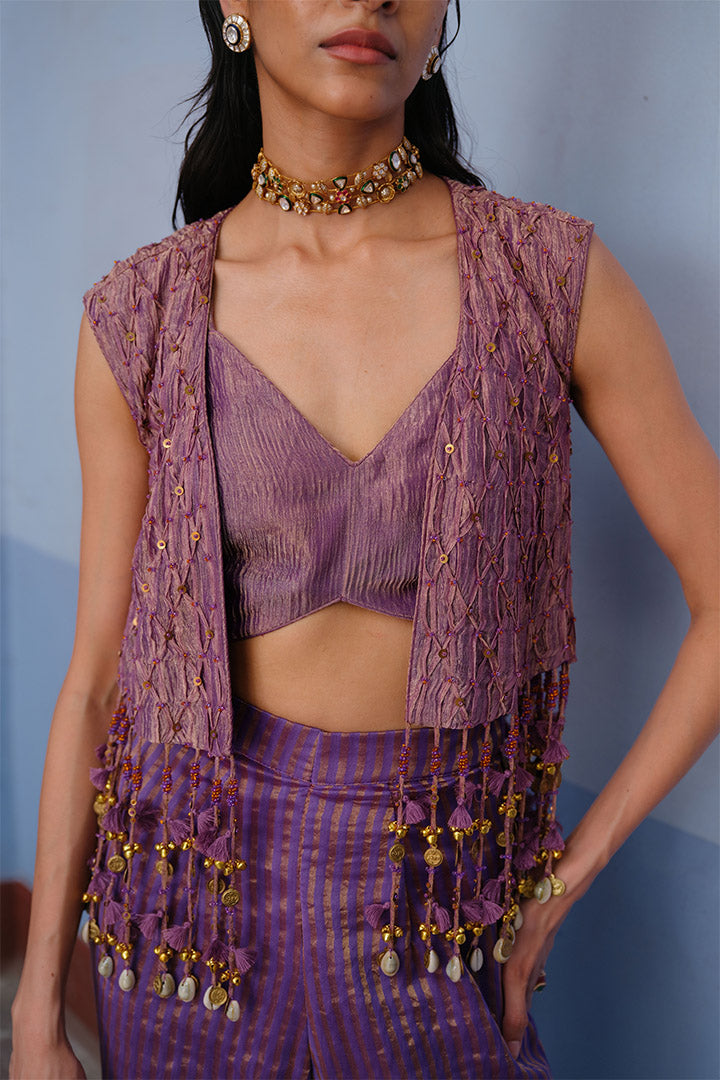 Rutu Jacket Bustier and Pant Set
