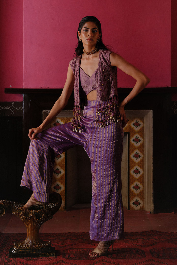 Rutu Jacket Bustier and Pant Set