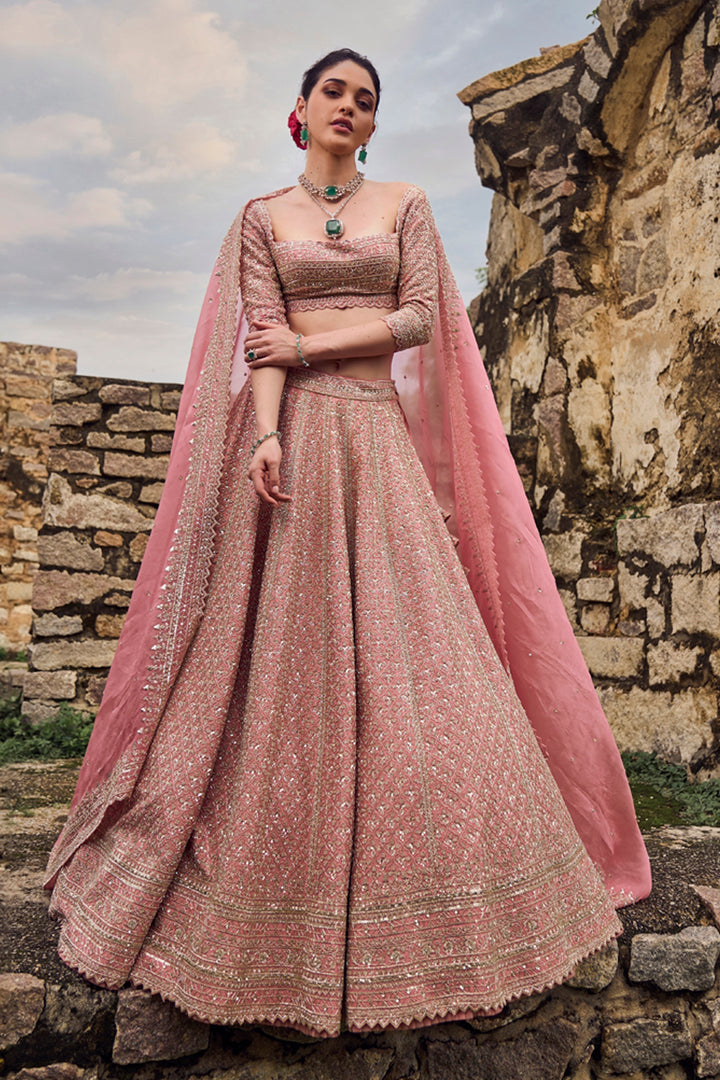 Pinkish Peach Leela Lehenga Set