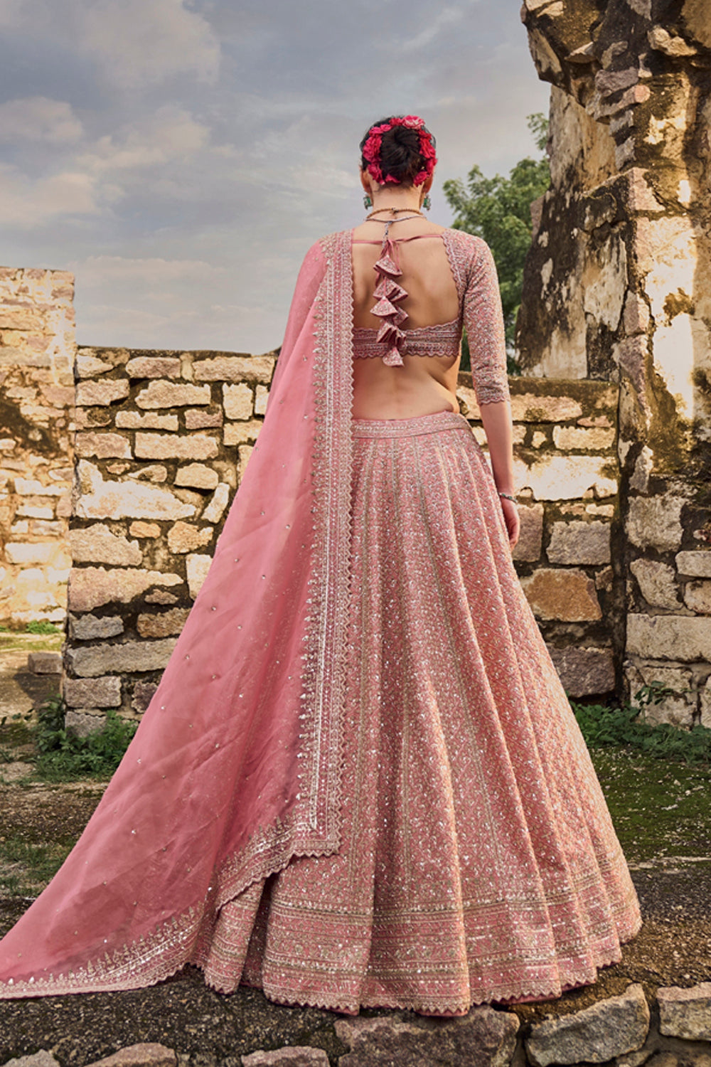 Pinkish Peach Leela Lehenga Set