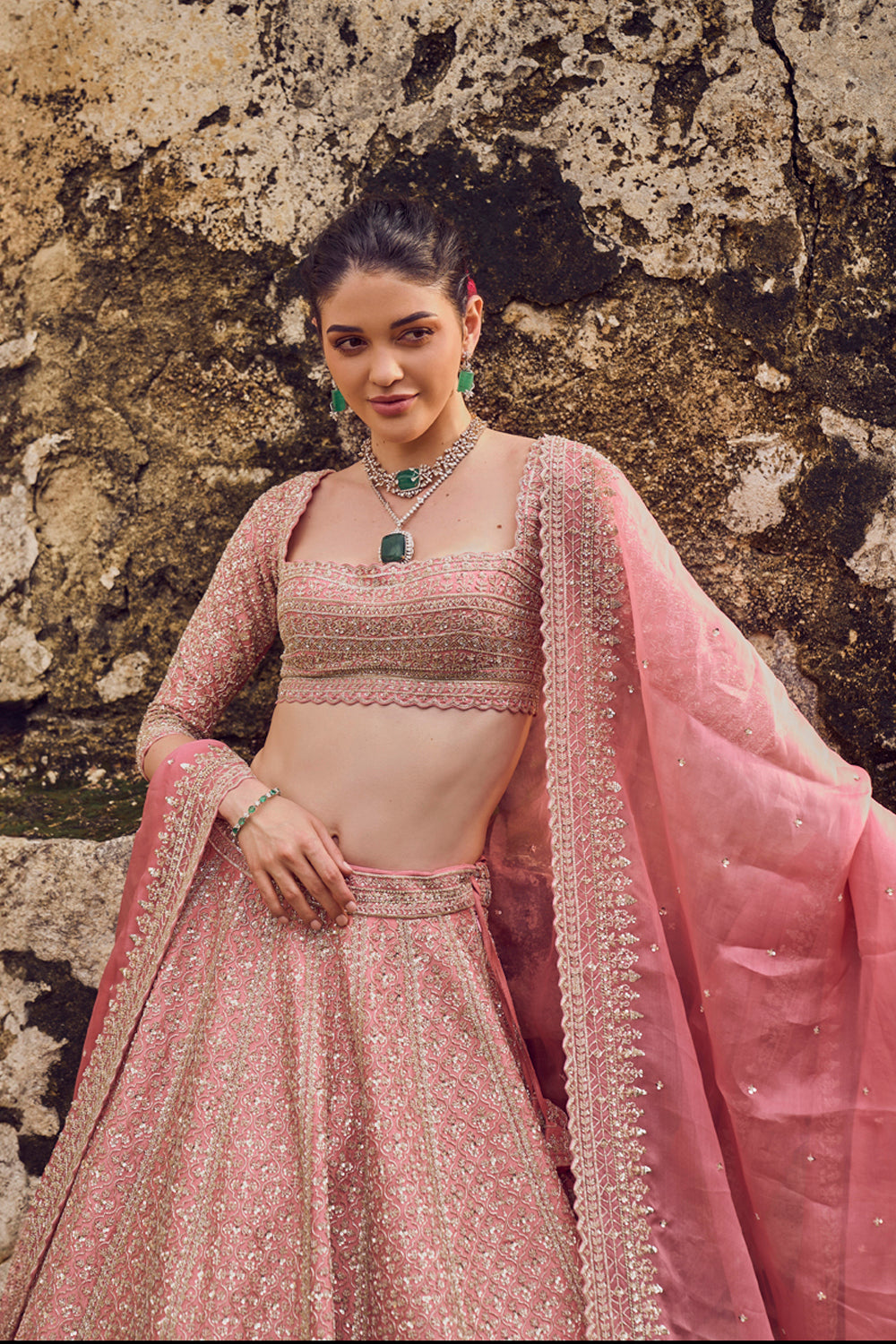 Pinkish Peach Leela Lehenga Set