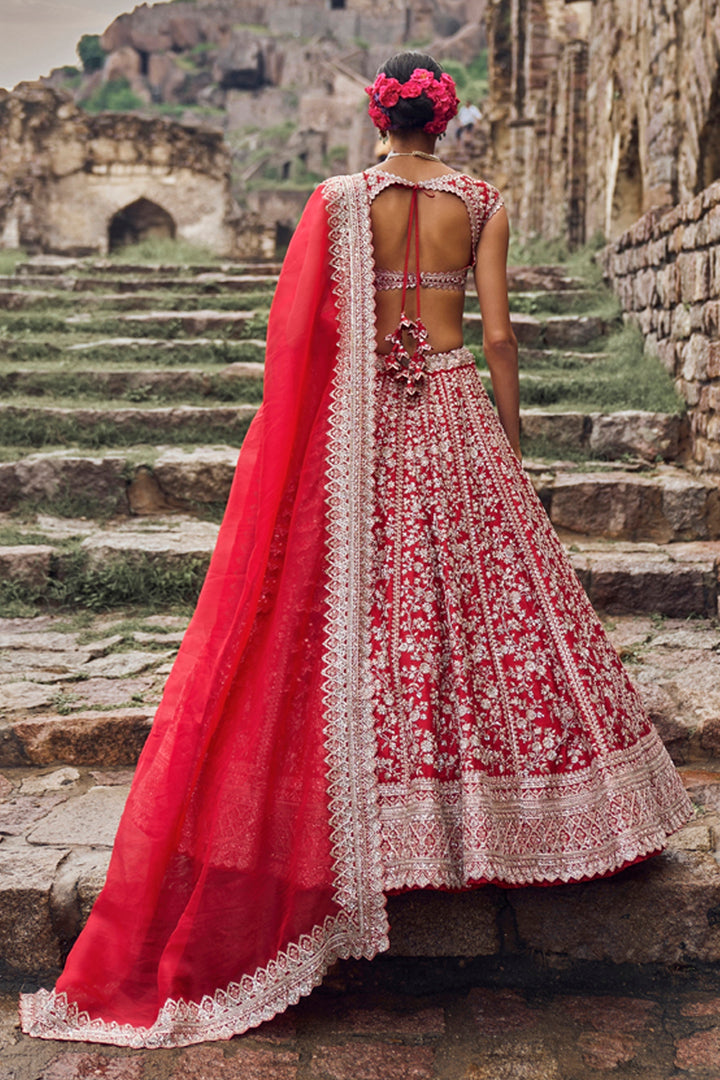 Red Divila Lehenga Set