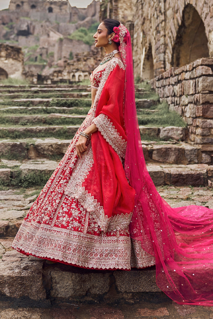 Red Divila Lehenga Set