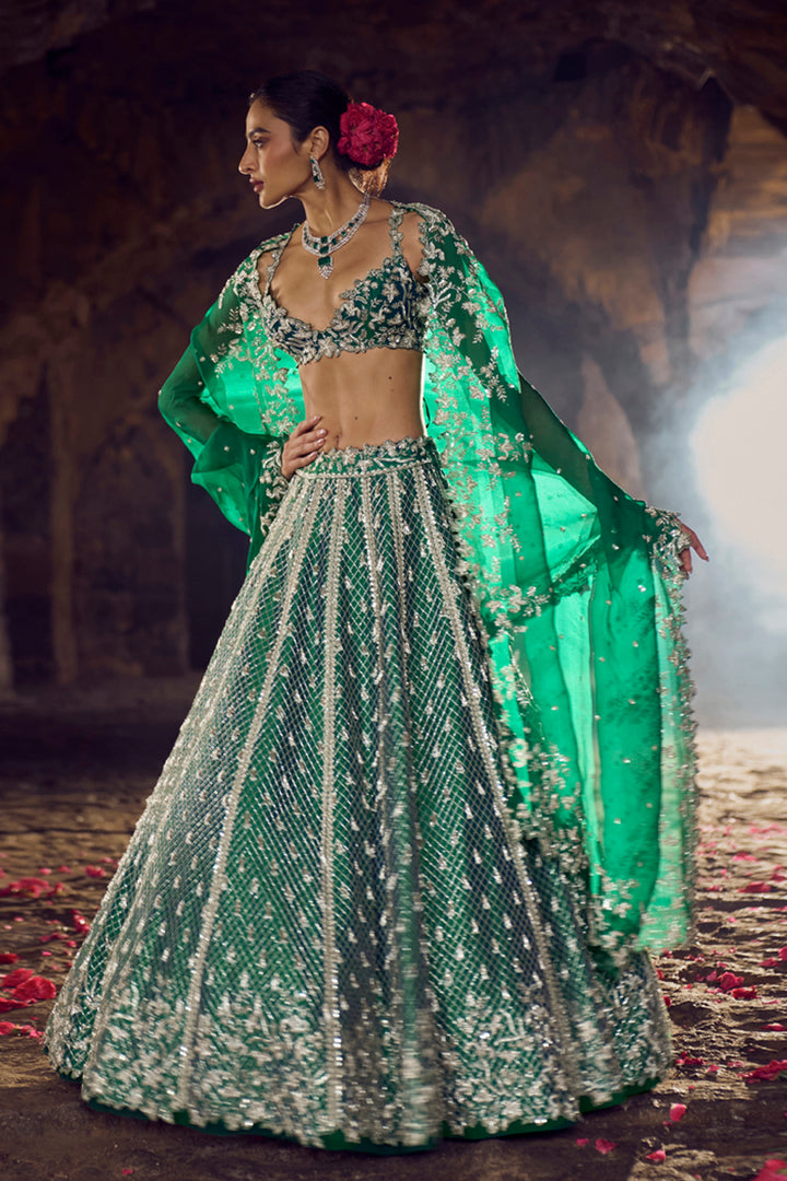 Emerald Green Hustle Lehenga Set