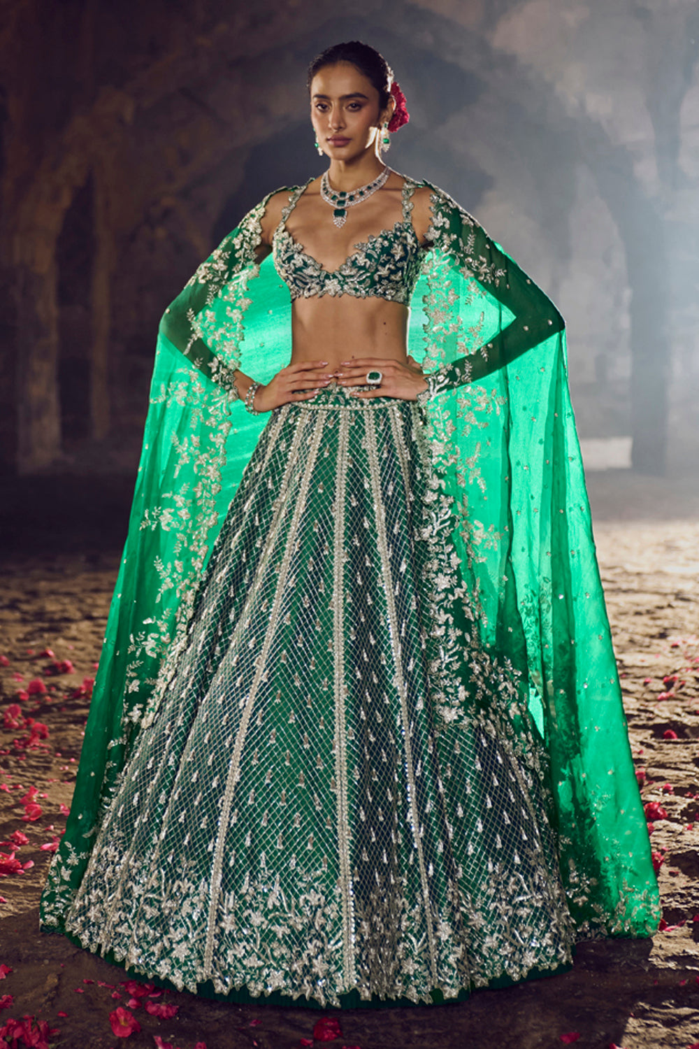 Emerald Green Hustle Lehenga Set