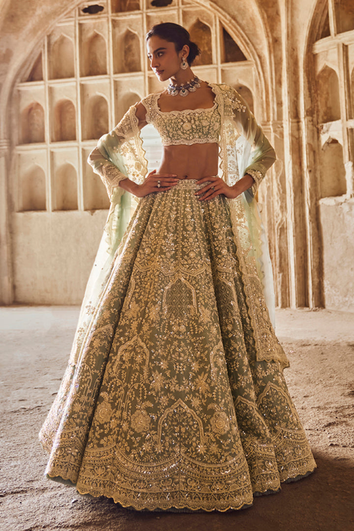 Greyish Ivory Meena Lehenga Set