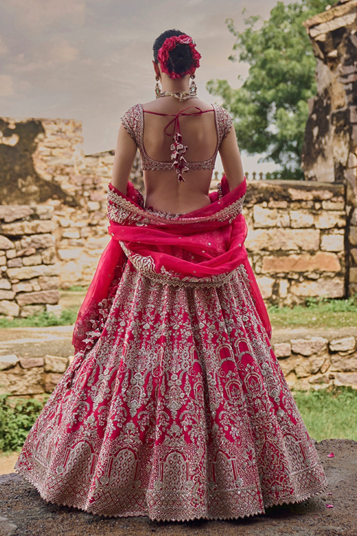 Cherry Red Anita Lehenga Set