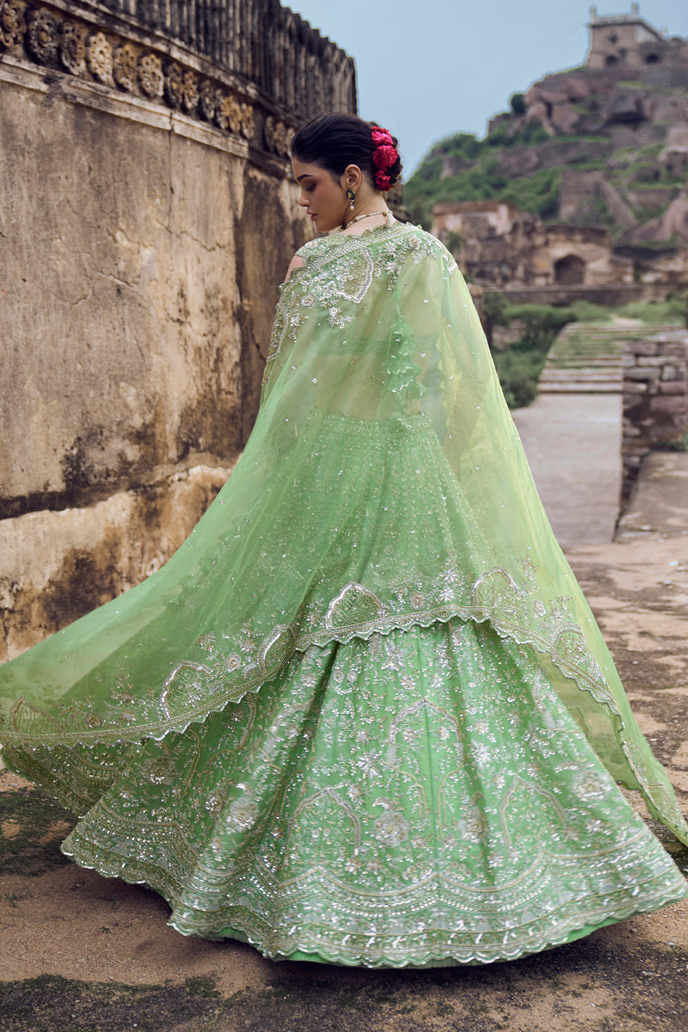 Green Naina Lehenga Set