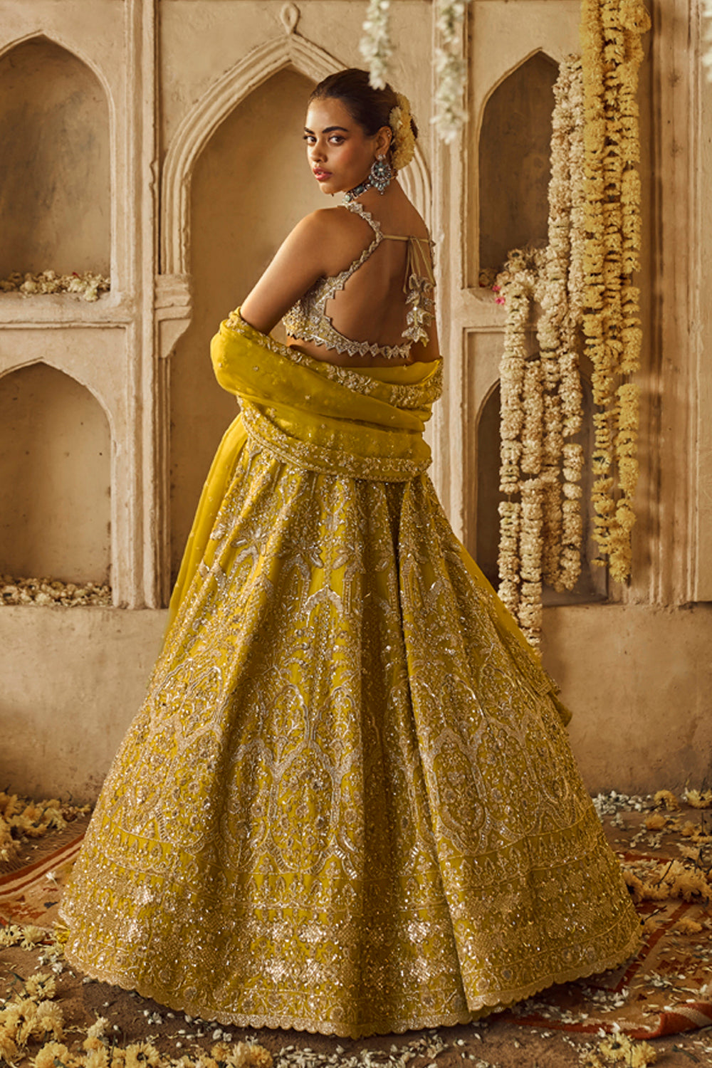 Yellowish Green Sneha Lehenga Set