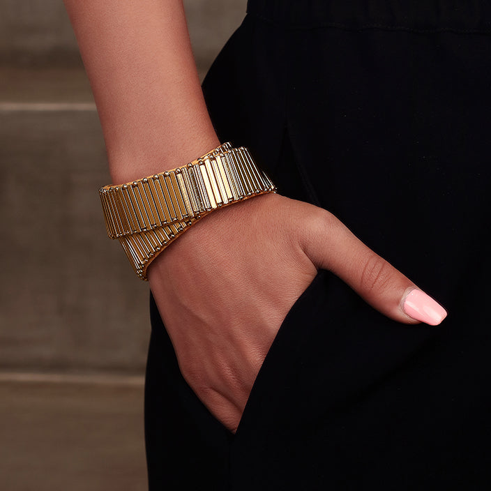 ART DECO MATCHSTICK WRAP BRACELET