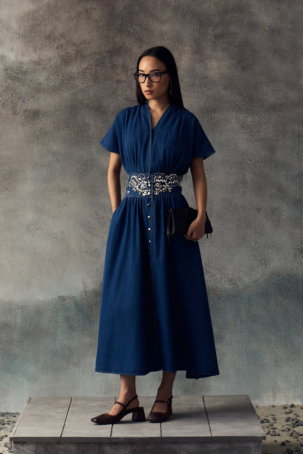 DARK BLUE ANISE DRESS