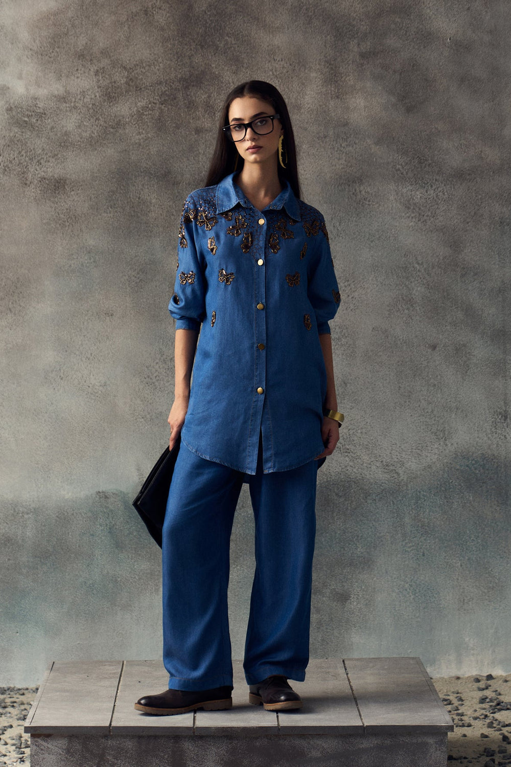 DARK BLUE LORREN COORD SET