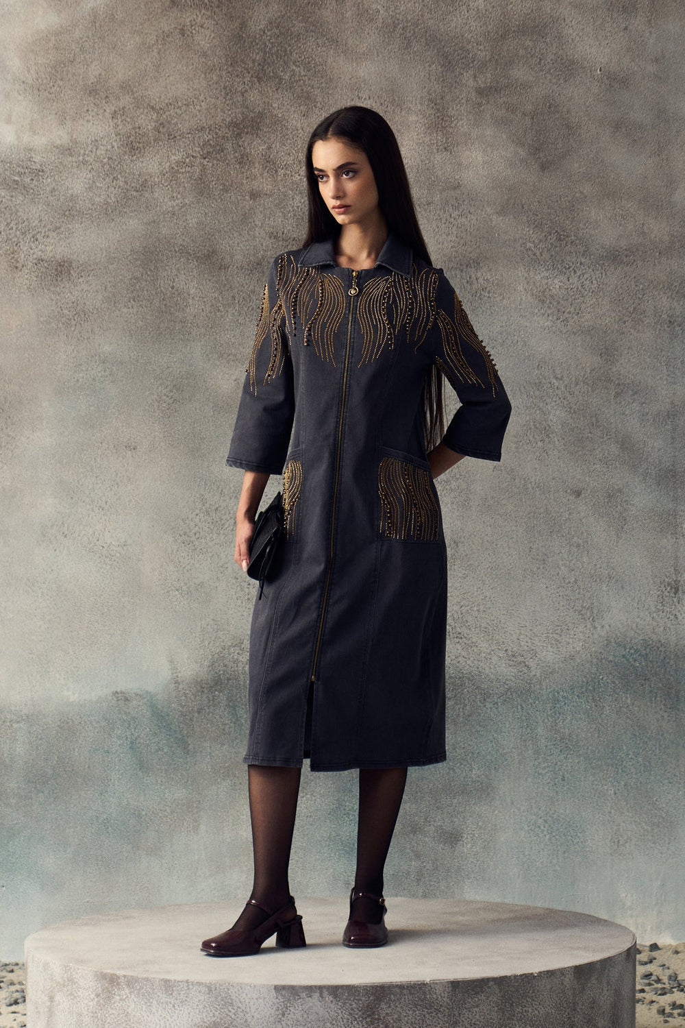 DARK GREY GANA DRESS
