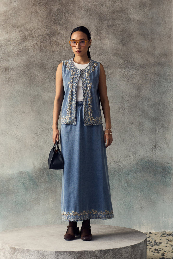 SKY BLUE LAYA SKIRT SET