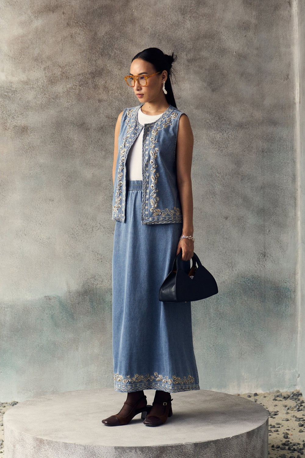 SKY BLUE LAYA SKIRT SET