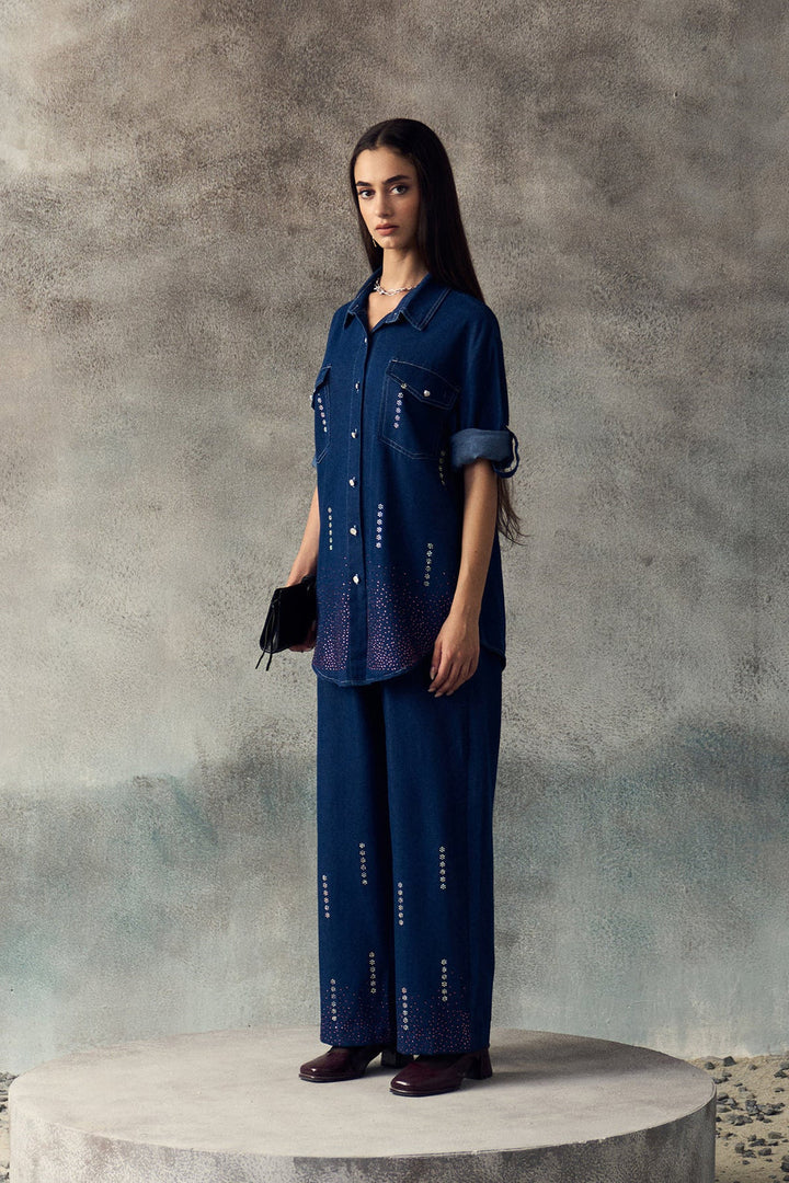 DARK BLUE NICOLE COORD SET