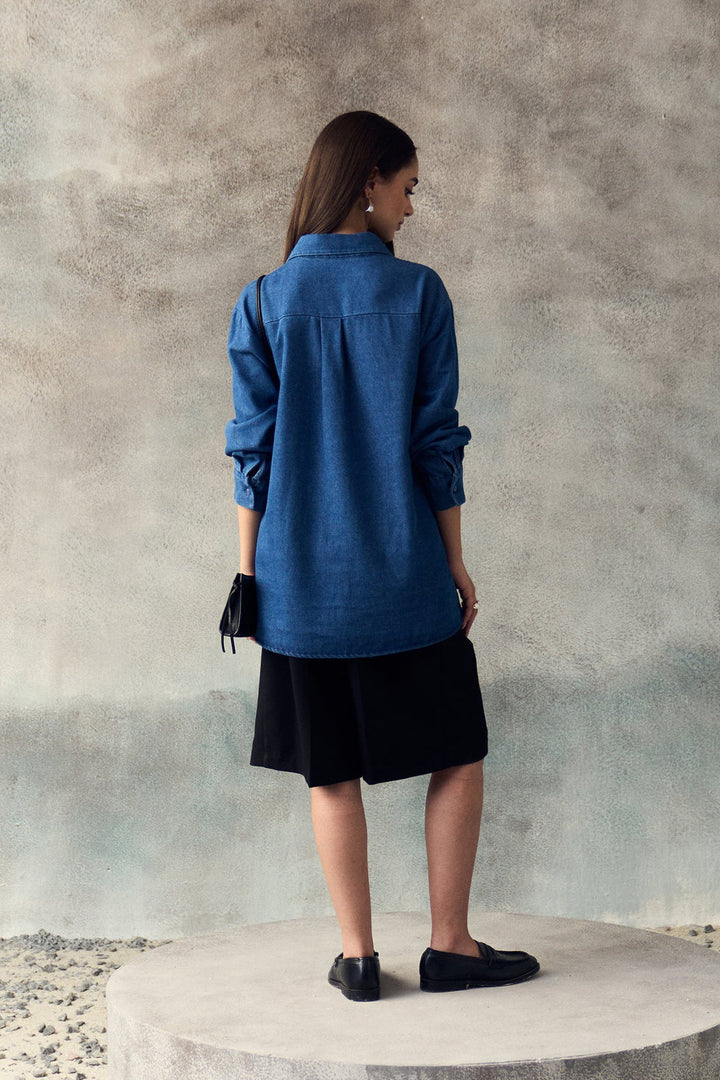 DARK BLUE LEINA SHIRT