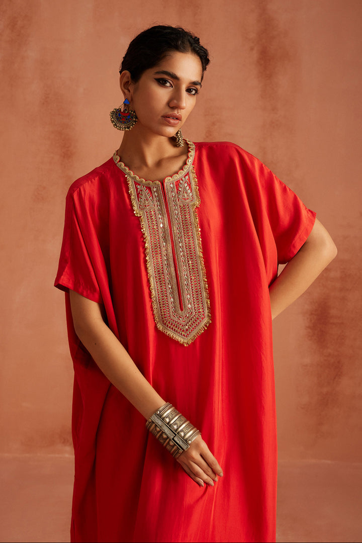 Red Kaftan Set