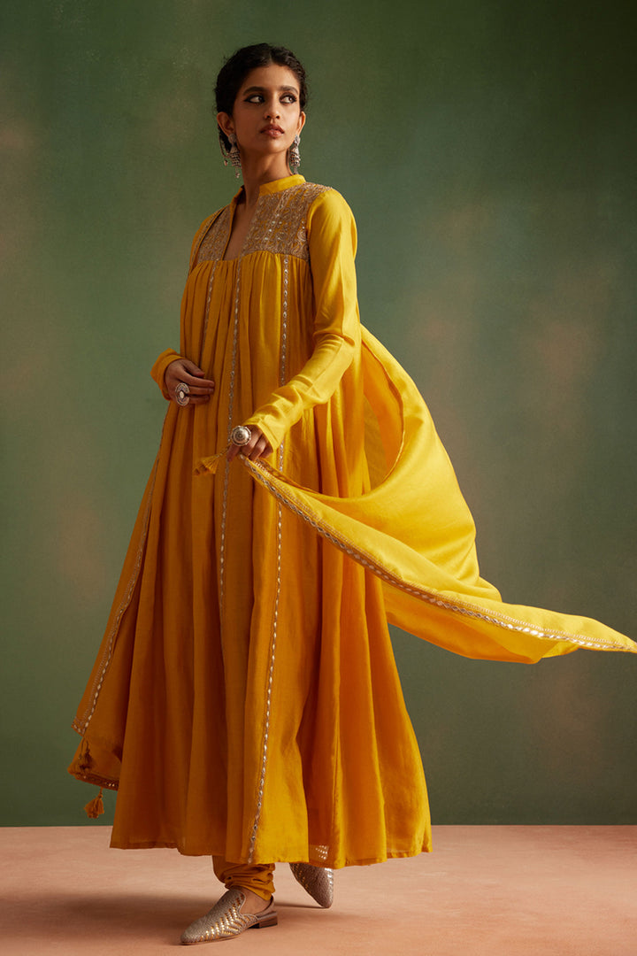 Yellow Anarkali Set