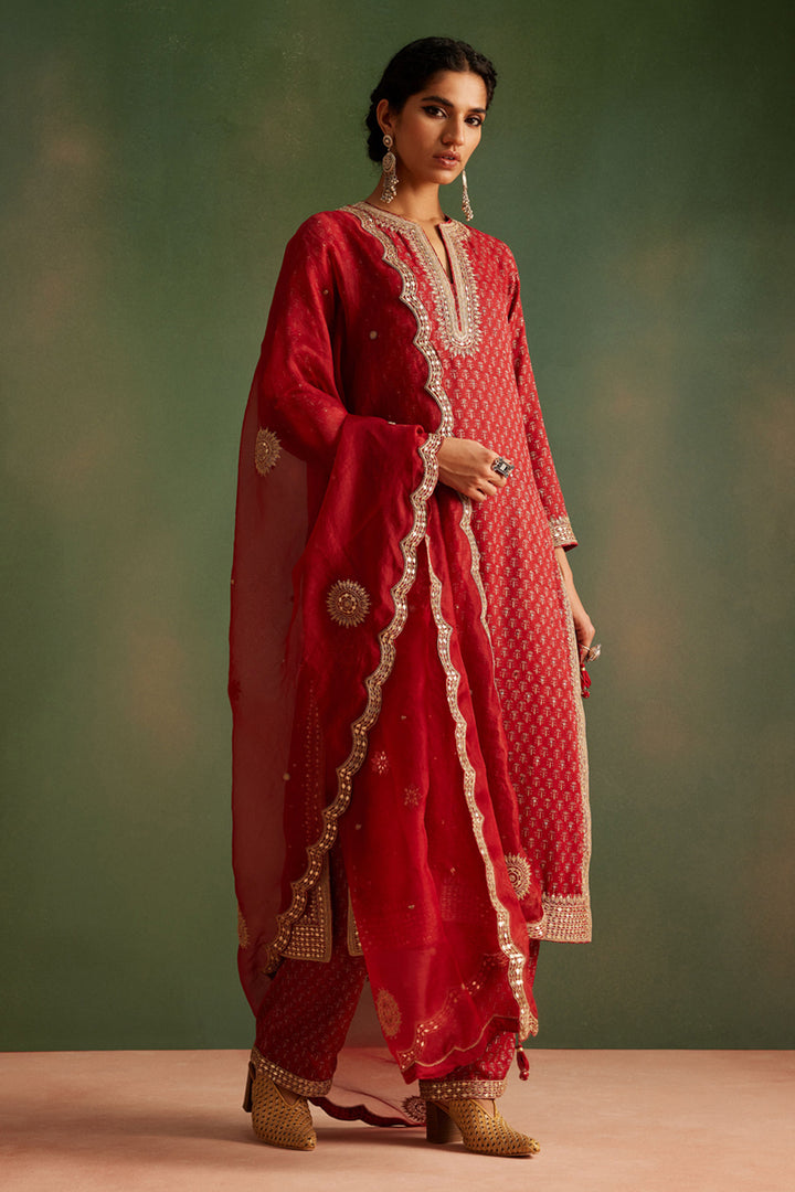 Red Kurta Set