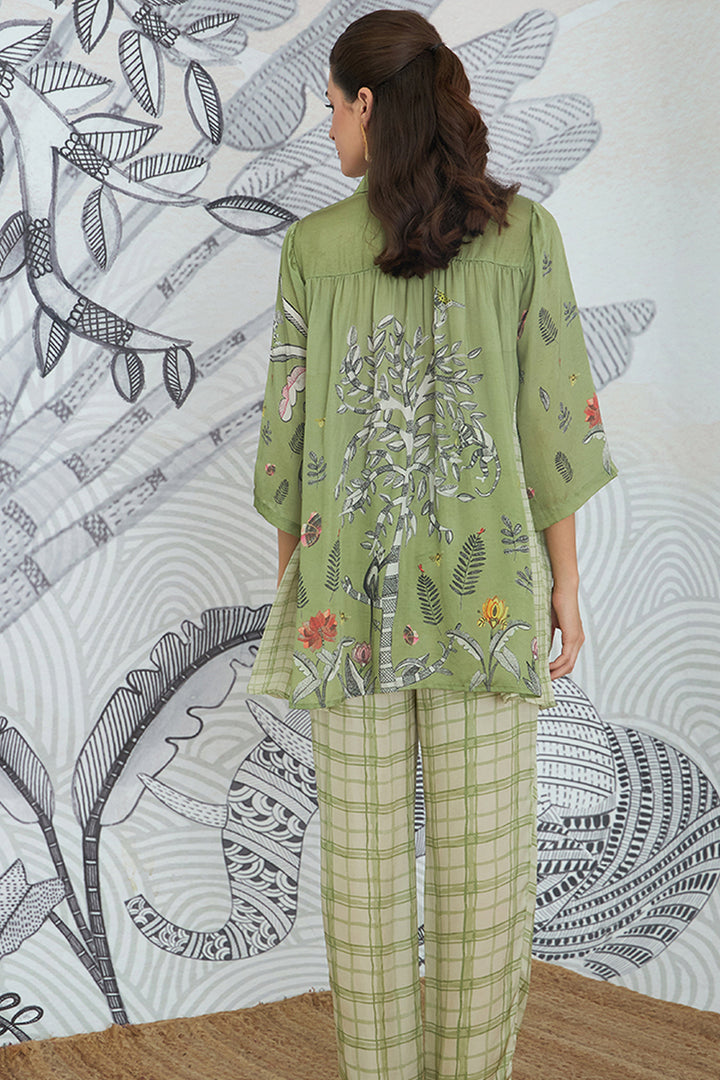 Asymmetrical Shirt With Pant