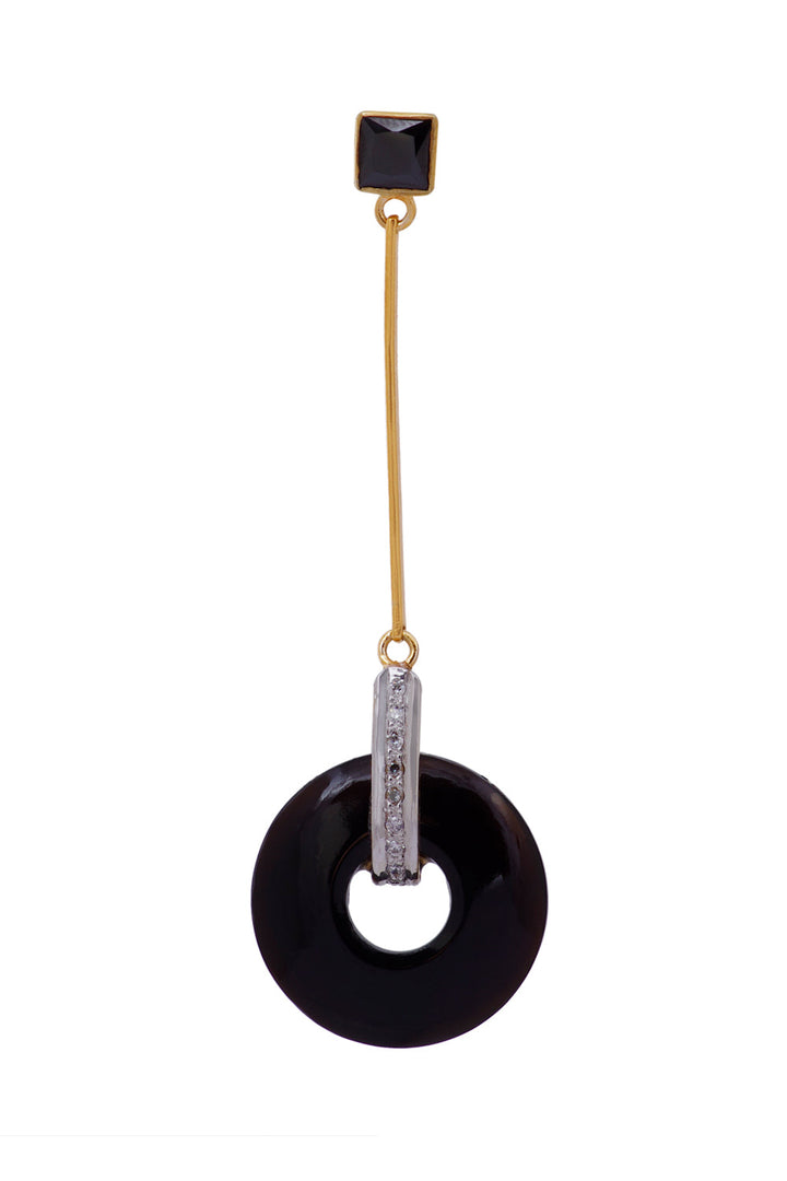 Black Disc Earrings