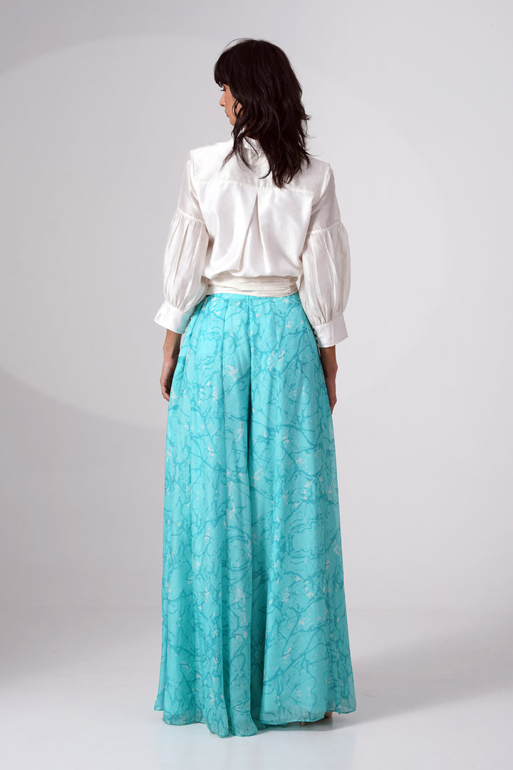 Melanie Shirt Gathered Belt Divided Skirt