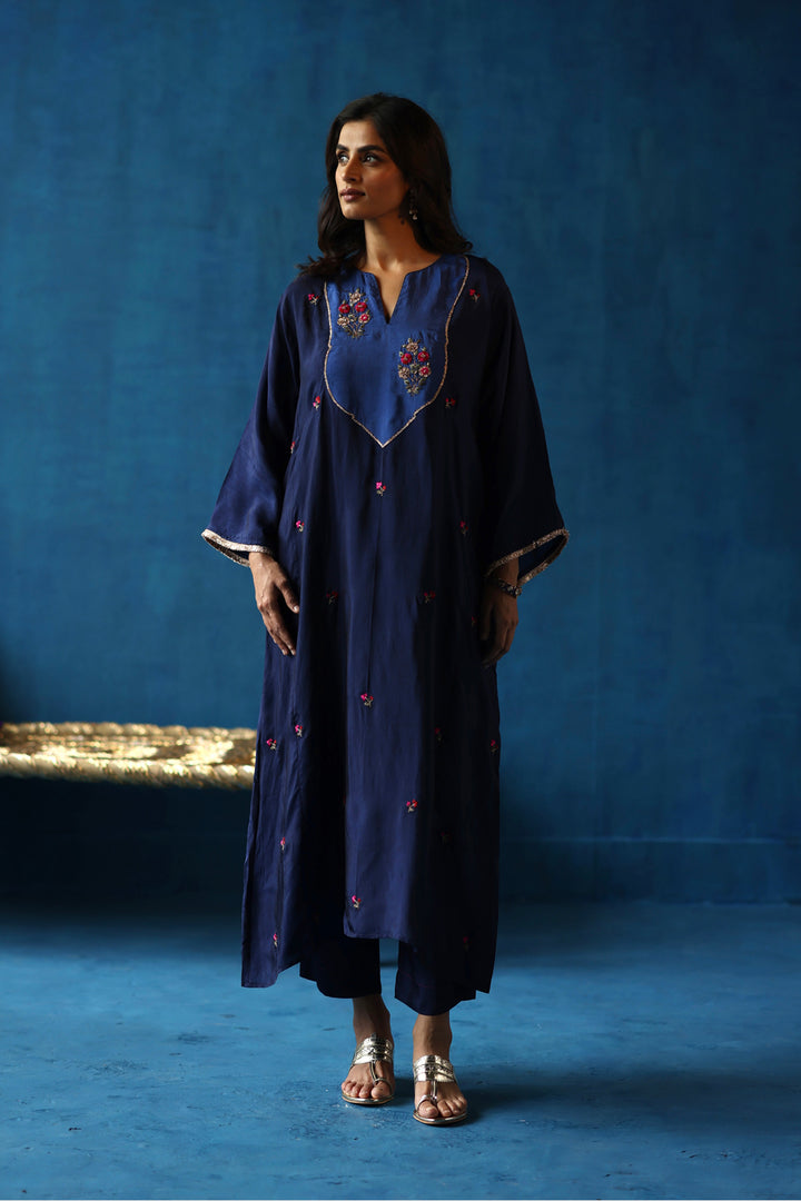 Imly Navy Blue Phiran Set