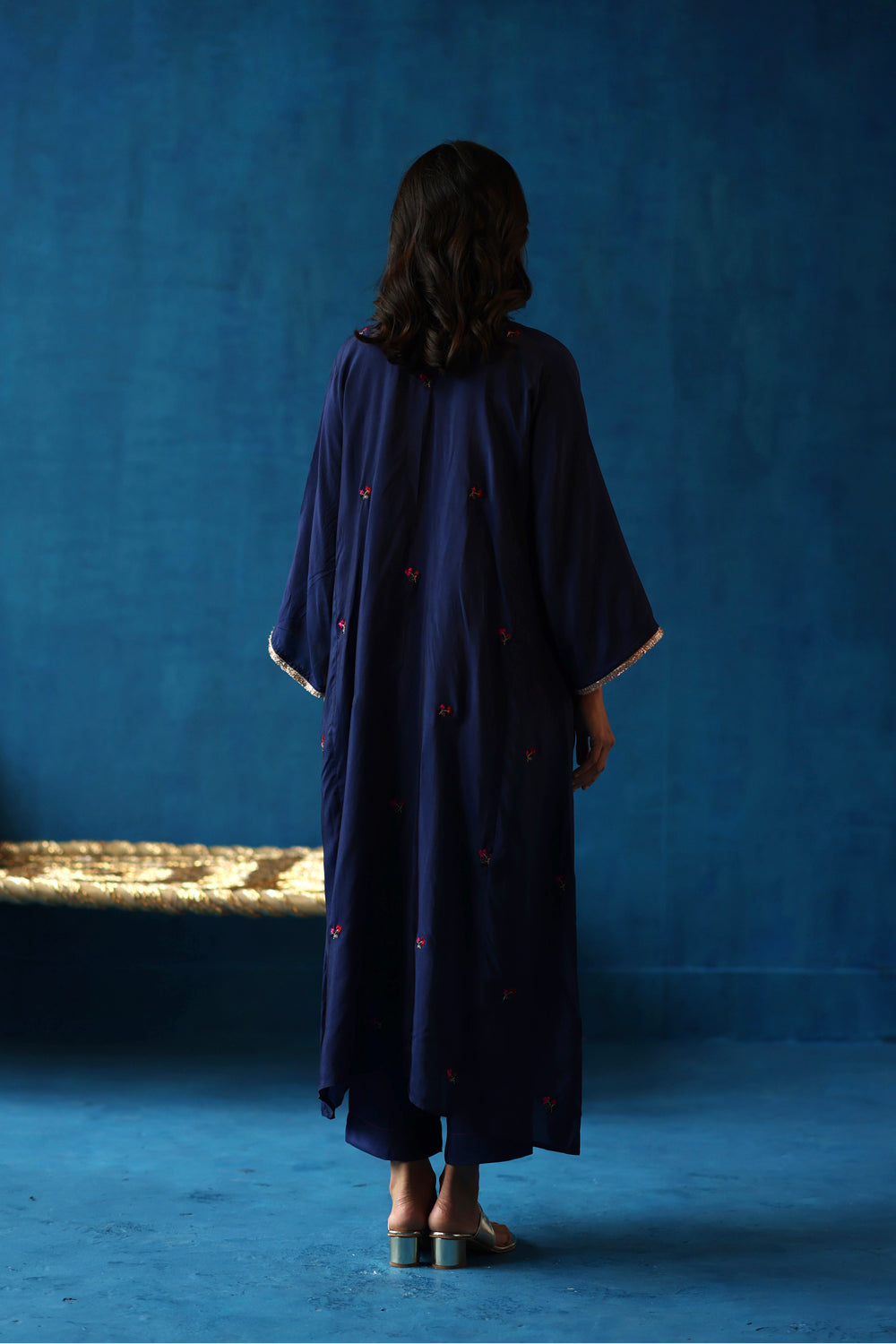 Imly Navy Blue Phiran Set