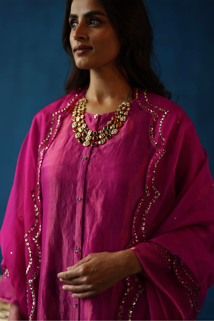 Kala Khatta Fuchsia Kurta Set