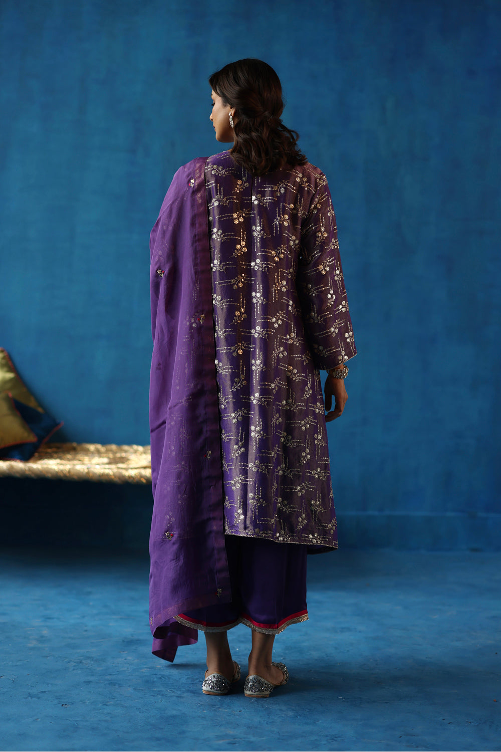 Aam Panna Purple Kurta Set